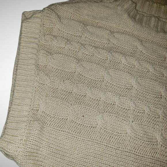 Take Out Longline Sweater cream cable knit sz M - Picture 3 of 6